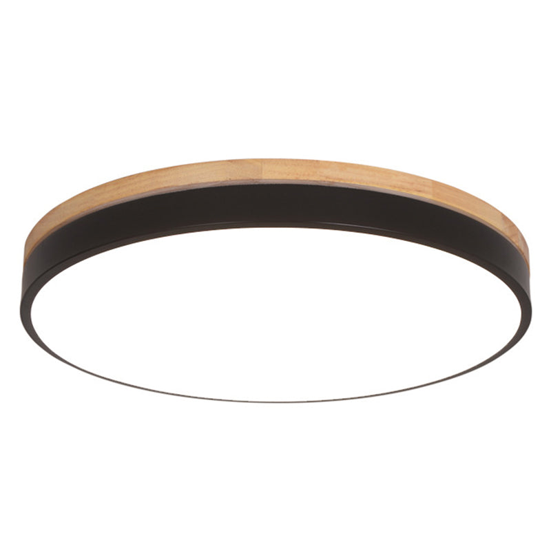 Minimalistic Flush Mount Ceiling Light - 1 Acrylic Disk Design Black / 16 Warm