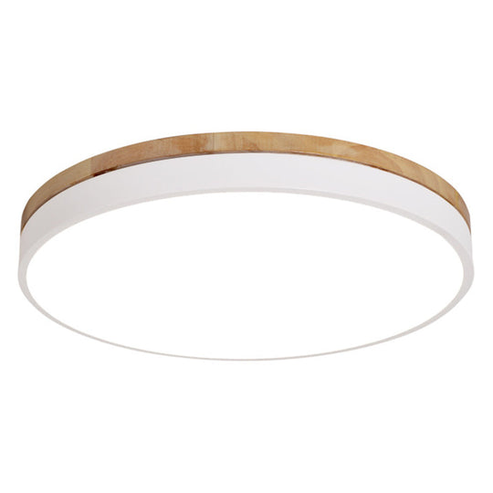 Minimalistic Flush Mount Ceiling Light - 1 Acrylic Disk Design White / 16’