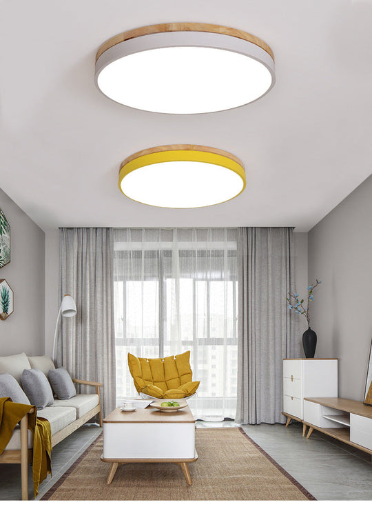 Minimalistic Flush Mount Ceiling Light - 1 Acrylic Disk Design