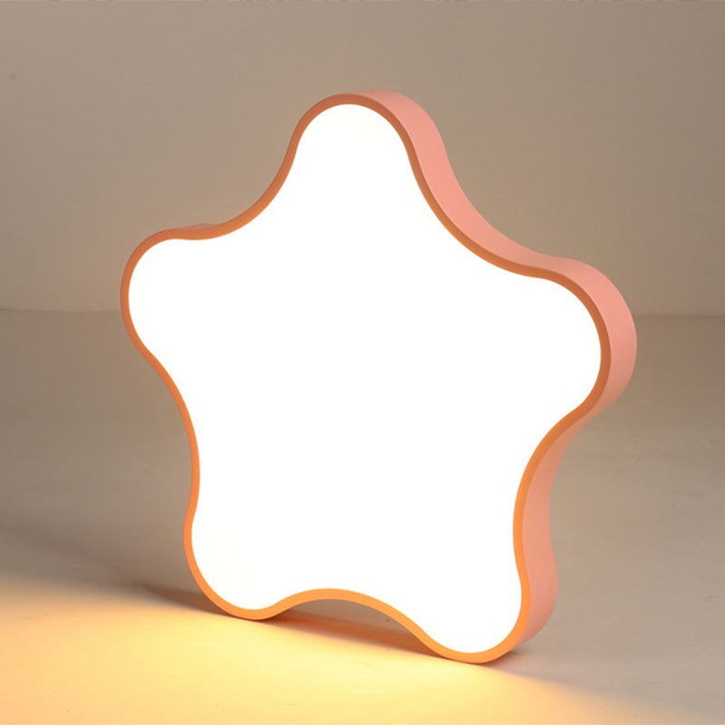 Contemporary Star Flush Mount Light Fixture - 1-Light Metal Ceiling