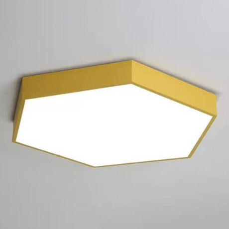 Minimalist Hexagon Flush Mount Ceiling Light Fixture With Acrylic Finish - 1 Yellow / 16’ White