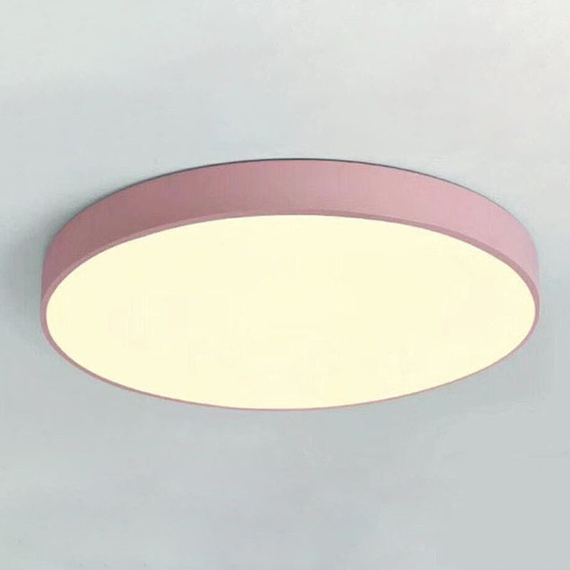 Minimalist Led Flush Mount Ceiling Light Fixture With Acrylic Chandelier Accent For Bedroom Pink /
