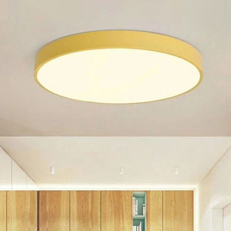 Minimalist Led Flush Mount Ceiling Light Fixture With Acrylic Chandelier Accent For Bedroom Yellow