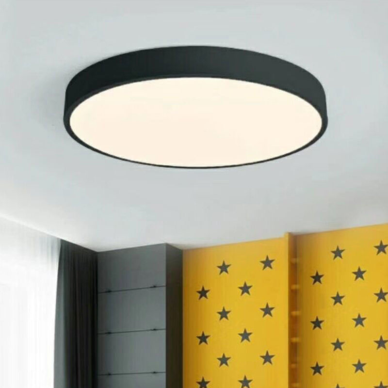 Minimalist Led Flush Mount Ceiling Light Fixture With Acrylic Chandelier Accent For Bedroom Black /