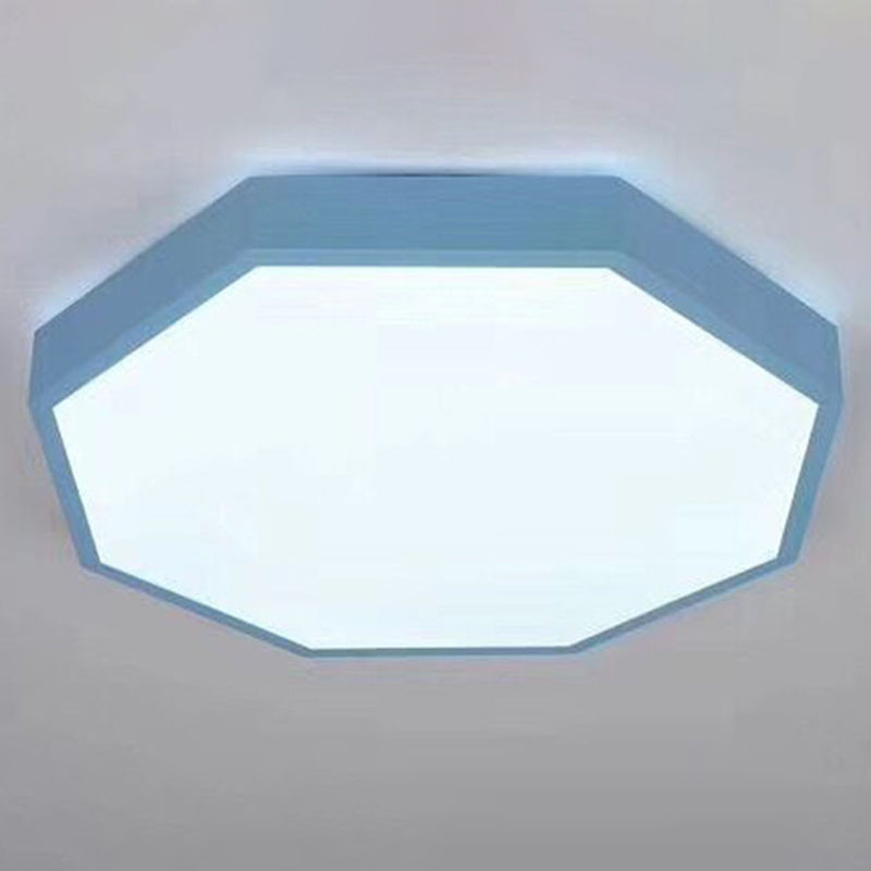 Minimalist Led Flush Mount Ceiling Light Fixture With Acrylic Chandelier Accent For Bedroom Blue /