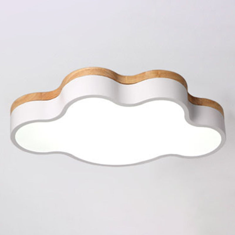 Modern Cloud Flush Mount Acrylic Ceiling Light For Bedroom White / 19.5’ Warm
