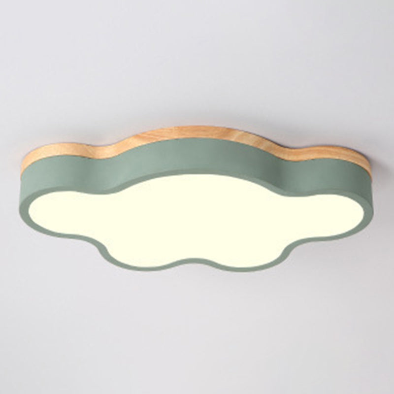 Modern Cloud Flush Mount Acrylic Ceiling Light For Bedroom Green / 19.5’ White