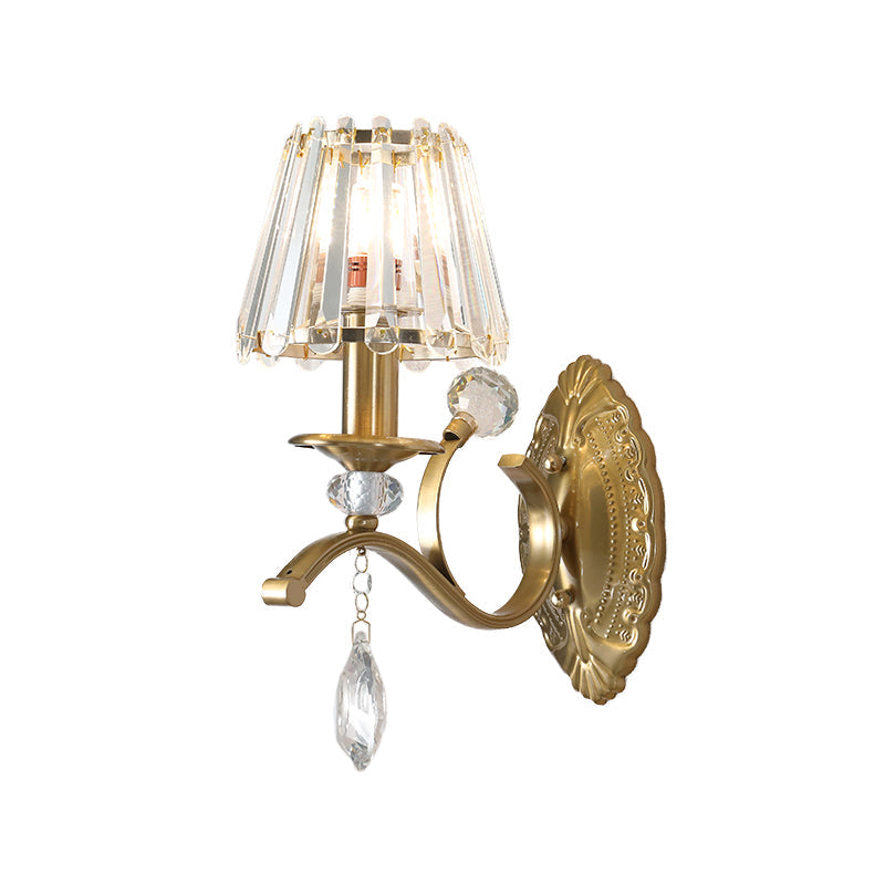 Vintage Brass Cone Wall Sconce Light For Living Room - Traditional Lighting (1/2 Heads)