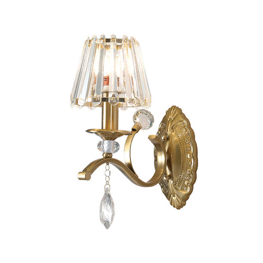 Vintage Brass Cone Wall Sconce Light For Living Room - Traditional Lighting (1/2 Heads)