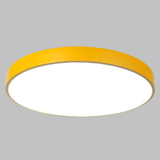 Macaron Acrylic Round Flushmount Ceiling Lights For Living Room Yellow / 12’