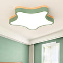 Contemporary Star - Shaped Flush Mount Acrylic Ceiling Light Fixture Green / 16.5’ White