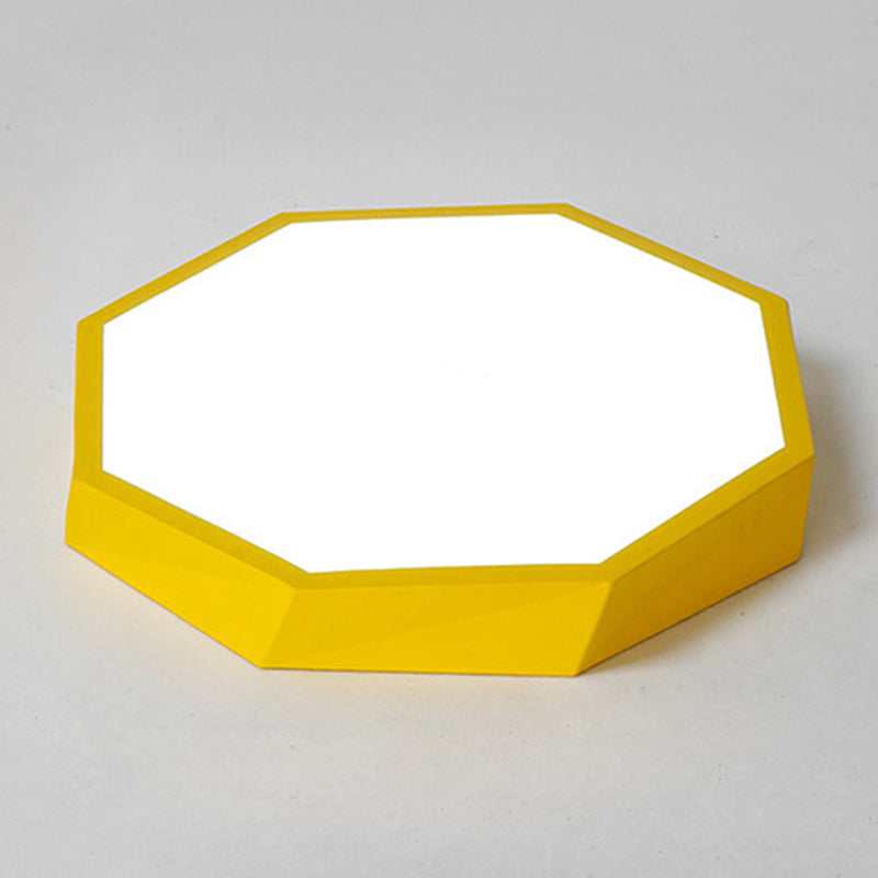 Contemporary Acrylic Flush Mount Ceiling Light For Bedroom - Faceted Chandelier Yellow / 16.5