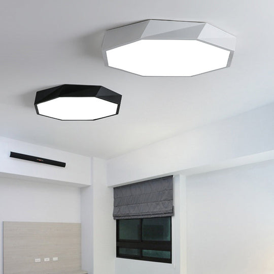 Contemporary Acrylic Flush Mount Ceiling Light For Bedroom - Faceted Chandelier