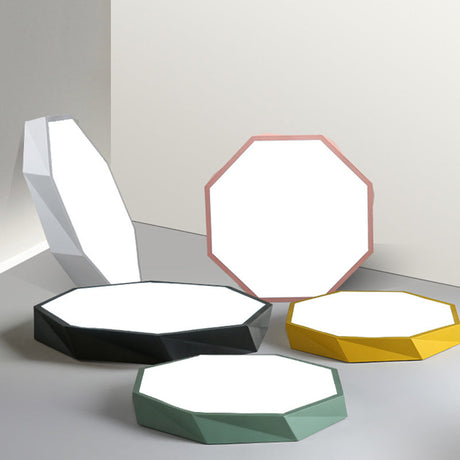 Contemporary Acrylic Flush Mount Ceiling Light For Bedroom - Faceted Chandelier