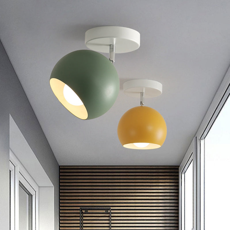 Macaron Metal Ceiling Mount Chandelier - 1 - Light Semi Flush For Bedroom