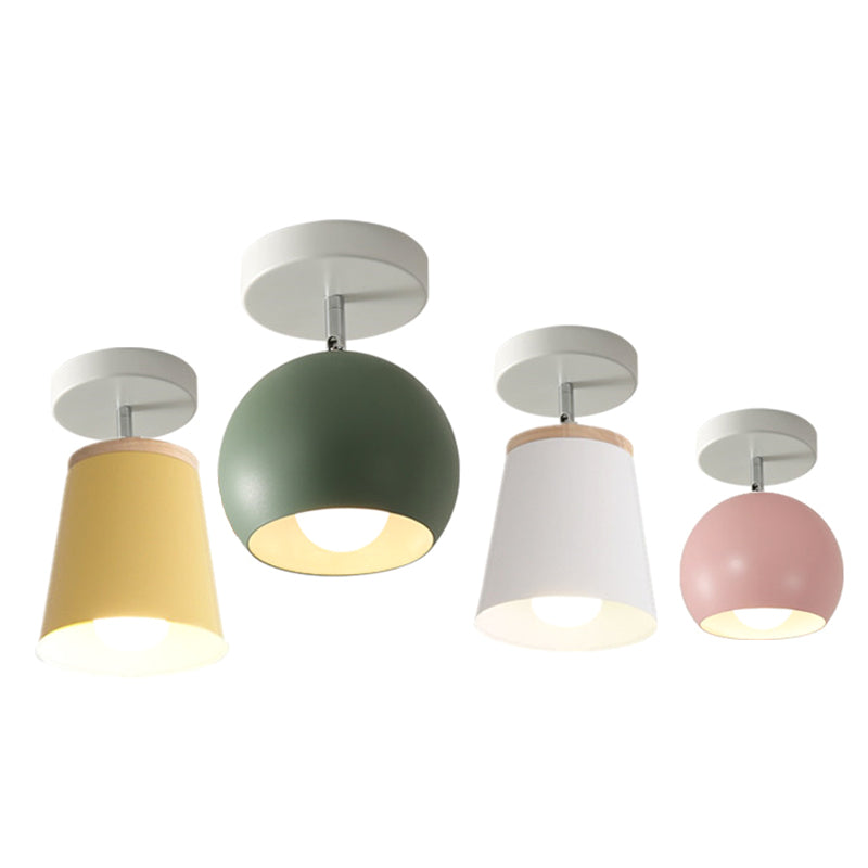 Macaron Metal Ceiling Mount Chandelier - 1 - Light Semi Flush For Bedroom