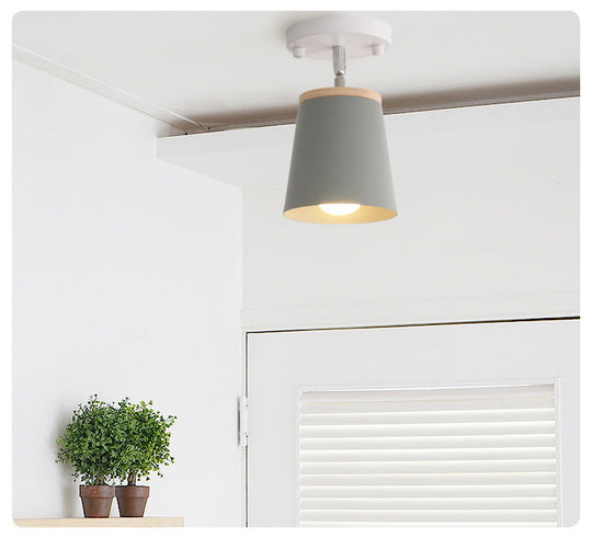 Macaron Metal Ceiling Mount Chandelier - 1 - Light Semi Flush For Bedroom