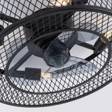 Semi Flush Mount Metal Ceiling Light Fixture - Industrial Style Cage Drum For Bedroom