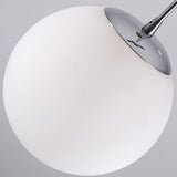 Simplicity Silver Glass Pendant Chandelier - Cream Spherical Design For Lobby Stairs Ceiling Hang