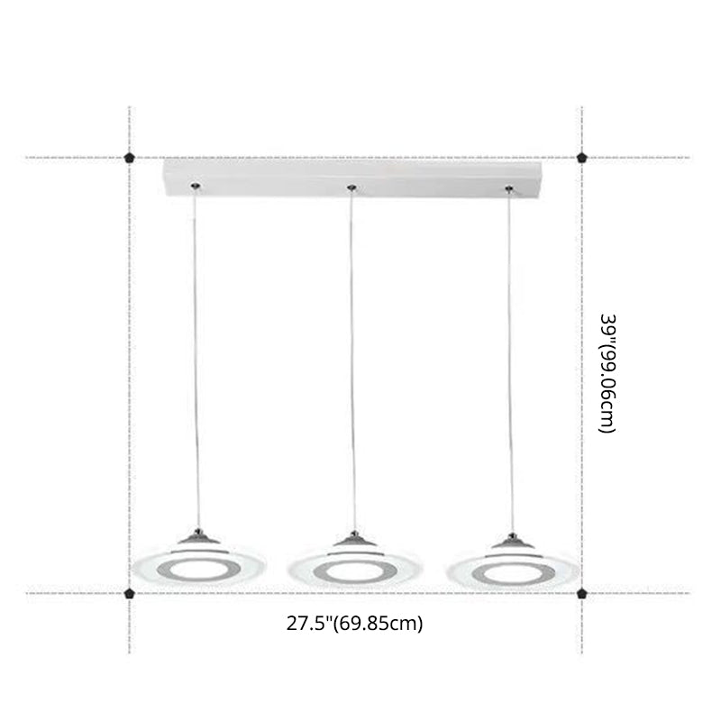 Minimalist White Led Circles Pendant Light For Stairs And Dining Area