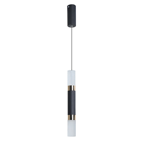 Modern Black Tube Pendant Lamp With Led Acrylic Ceiling Light - Ideal For Bedrooms
