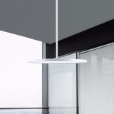 Minimalistic Acrylic Pendant Led Ceiling Light With Hanging Rod – Flat Shade Diner Lighting