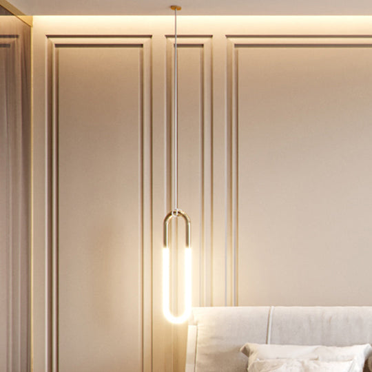 Minimalist U-Shaped Acrylic Led Pendant Light Fixture For Living Room Ceiling