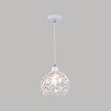 Dome-Shaped Crystal Hollow Pendant Lamp: Minimalist Modern Hanging Light Fixture 1 / White 8