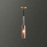 Modern Shaded Crystal Pendant Light - Simplicity Block Design Brass Ceiling Fixture / Bottle