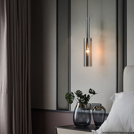 Modern Shaded Crystal Pendant Light - Simplicity Block Design Brass Ceiling Fixture