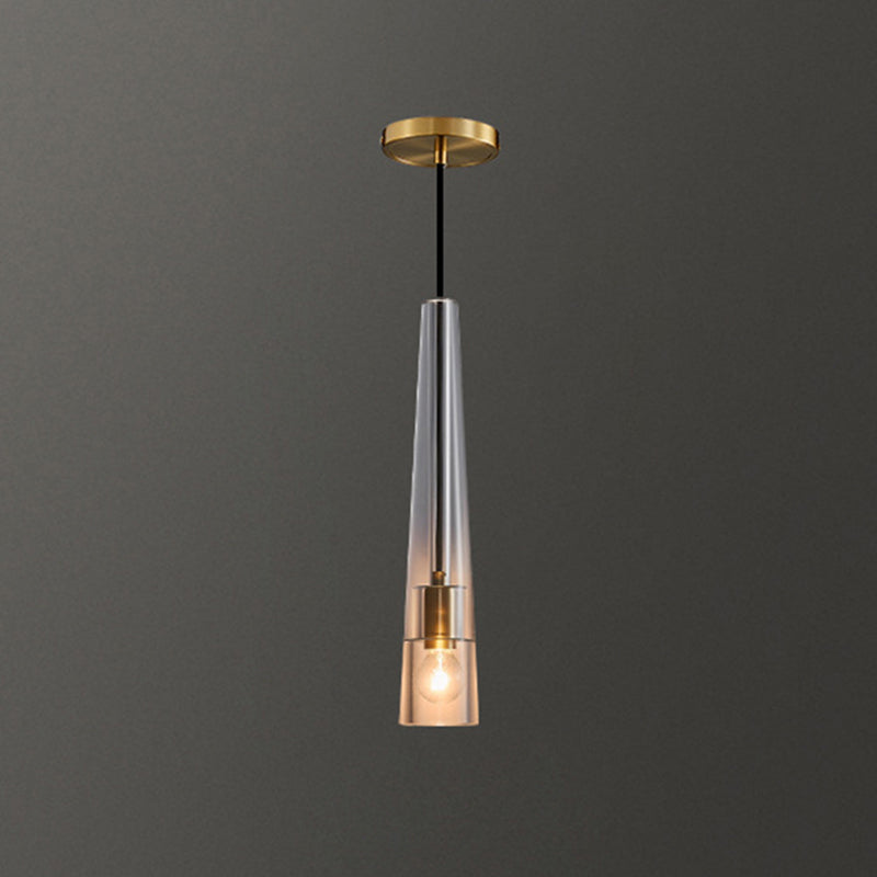 Crystal Block Pendant Light - Simplicity Meets Elegance In This 1-Light Brass Ceiling Fixture / Cone