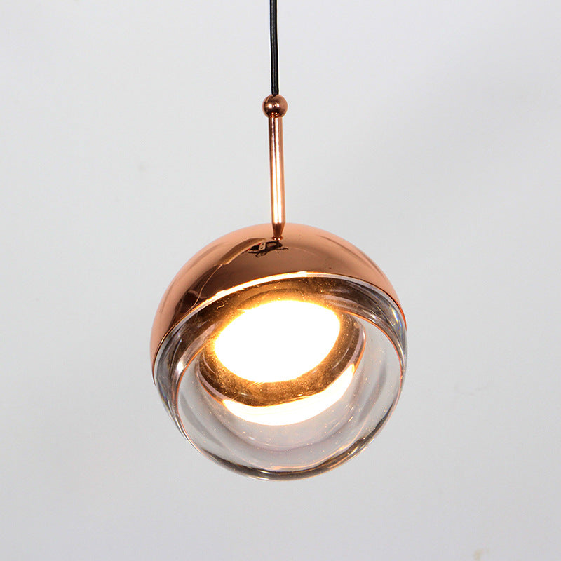 Sleek Led Crystal Glass Pendant Light For Bedside Or Ceiling