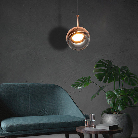 Sleek Led Crystal Glass Pendant Light For Bedside Or Ceiling