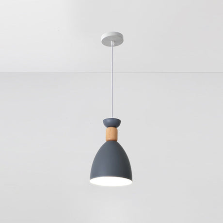 Nordic Style Goblet Ceiling Pendant Light With Metal Shade For Dining Room Grey / Round
