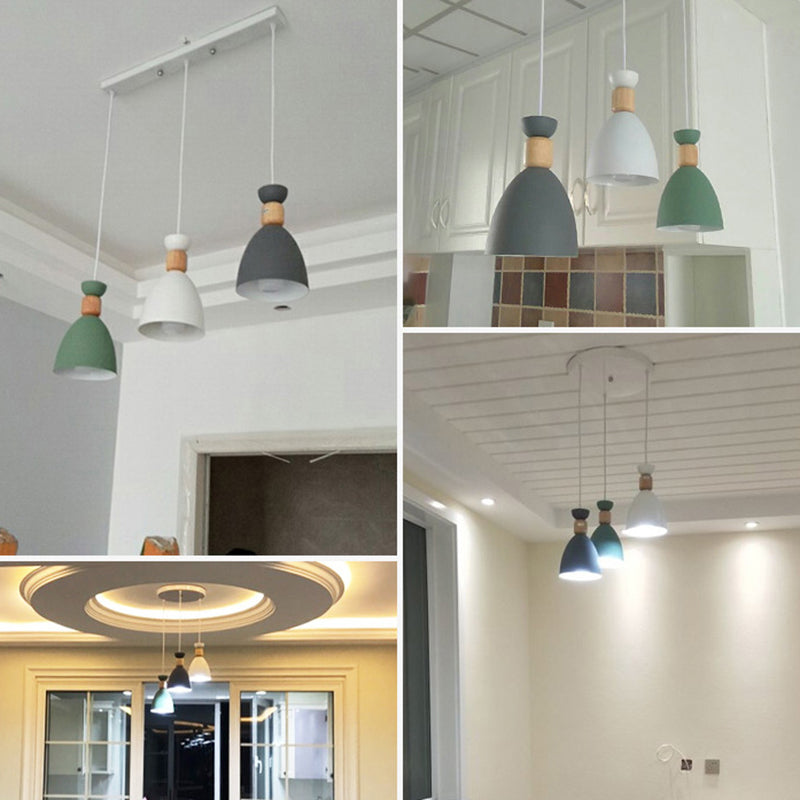 Nordic Style Goblet Ceiling Pendant Light With Metal Shade For Dining Room