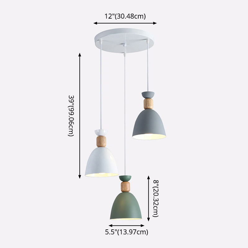 Nordic Style Goblet Ceiling Pendant Light With Metal Shade For Dining Room