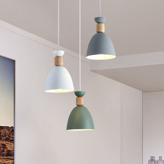 Nordic-Style Goblet Pendant Light Fixture With Metal Shade For Dining Room
