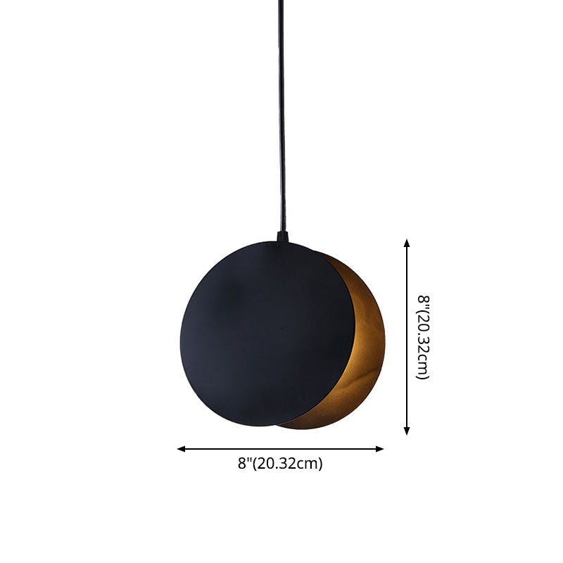 Shell-Inspired Round Pendant Lamp - Macaron Style Metal 1-Light Ceiling Light
