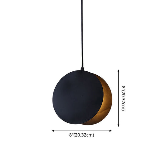 Round Pendant Lamp With Shell-Inspired Design And Macaron Style Metal Finish Perfect For Modern