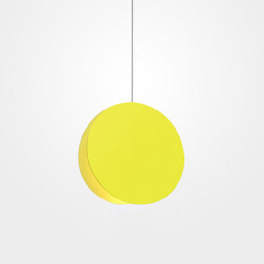 Round Pendant Lamp With Shell-Inspired Design And Macaron Style Metal Finish Perfect For Modern