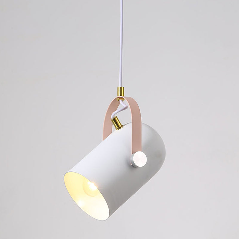 1-Head Metal Pendant Spotlight With Adjustable Handle - Commercial Macaron Lighting