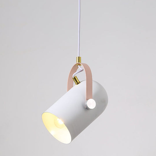 1-Head Metal Pendant Spotlight With Adjustable Handle - Commercial Macaron Lighting