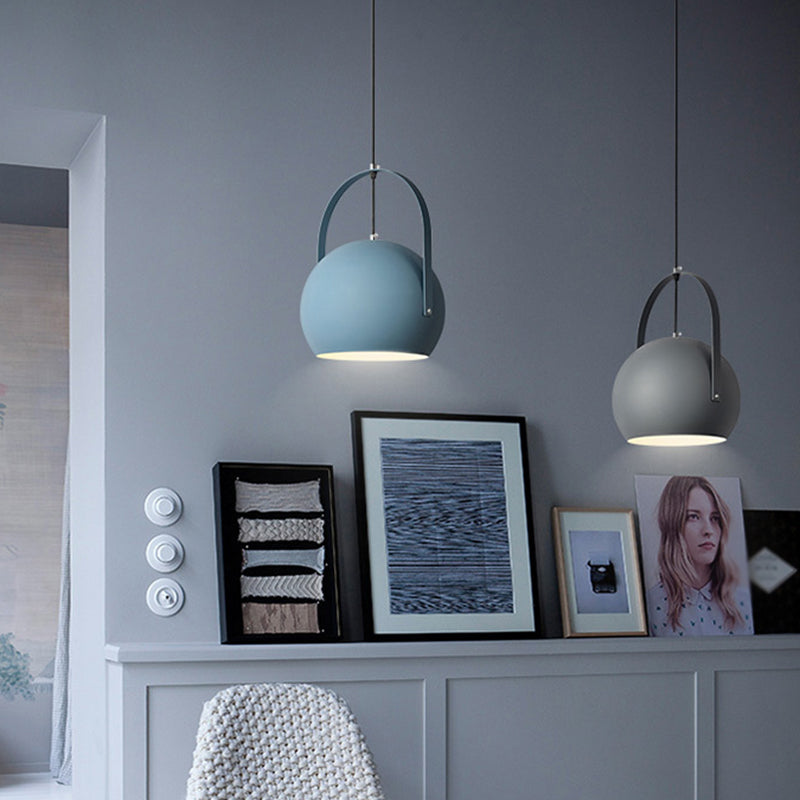 Dome Pendant Restaurant Spotlight With Arched Handle - Metal Hanging Light Fixture