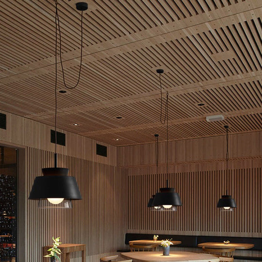 2-Shade Macaron Pendulum Light - Metal And Glass Ceiling Pendant Lamp