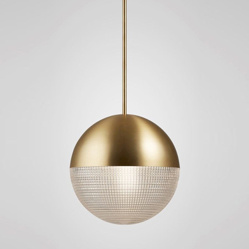 Modern Hemispherical Glass Pendant Light With Frosted Metal Lamp Body - Ideal For Aisles And Bars