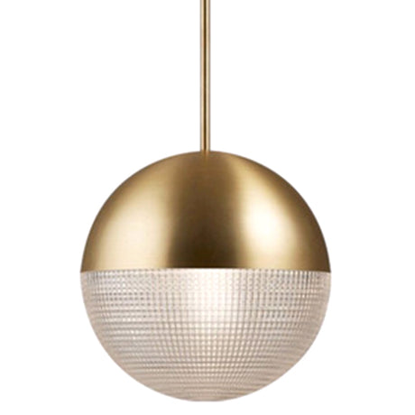 Modern Hemispherical Glass Pendant Light With Frosted Metal Lamp Body - Ideal For Aisles And Bars