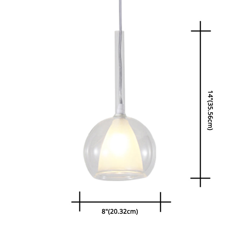 Modern Simplicity: Electroplated Glass Hanging Light In Ball Shape - 1-Light Pendant Lamp For Dining