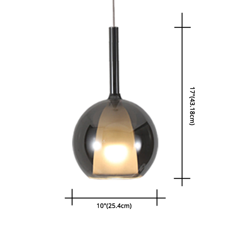 Modern Simplicity: Electroplated Glass Hanging Light In Ball Shape - 1-Light Pendant Lamp For Dining