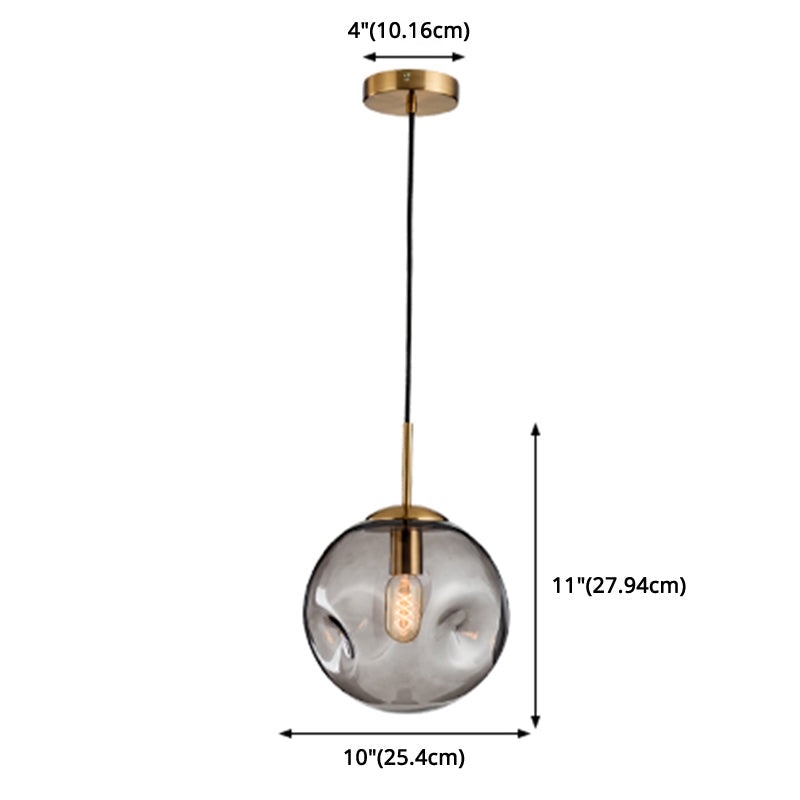 Irregular Glass Ball Mini Pendant Light - Modern Minimalist Hanging Lighting Fixture For Dining Room