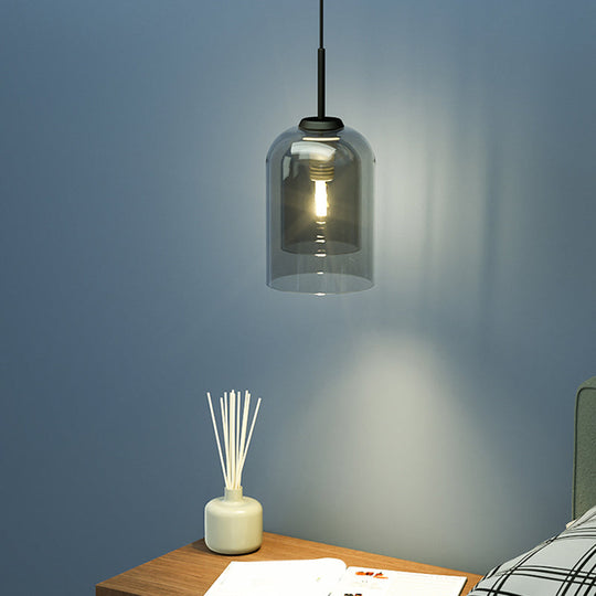 Minimalist Double Glasses Shade Pendant Light - Modern Ceiling For Aisles And Bedrooms